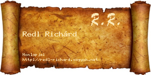 Redl Richárd névjegykártya