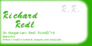 richard redl business card